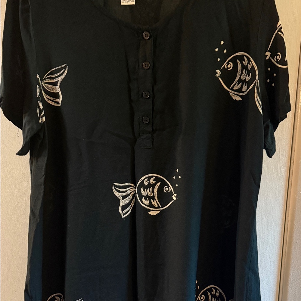 Black Fish Print Dress